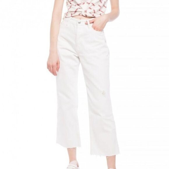 NEW All Saints Helle Cropped Flare Jeans White 27 - Picture 1 of 6
